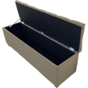 Ver imagem 2 de Puf Baú Estofado de Casal na Cor Areia 140x40x45cm Produto com Multifuncionalidade