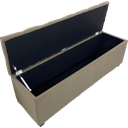 Ver imagem 3 de Puf Baú Estofado de Casal na Cor Areia 140x40x45cm Produto com Multifuncionalidade