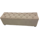 Ver imagem 1 de Puf Baú Estofado de Casal na Cor Areia 140x40x45cm Produto com Multifuncionalidade