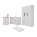 Ver imagem 1 de Quarto de Bebê Completo com Berço 3 em 1 com Colchão Incluso Amora Multimóveis Mp4569