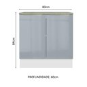Ver imagem 3 de Balcão 80 cm 2 Portas Branco/Cinza Lux Madesa