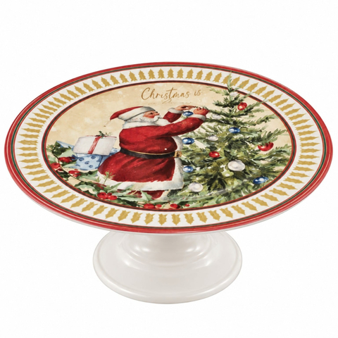 Boleira Cenas de Natal Papai Noel em Cerâmica