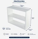 Ver imagem 2 de Armário Nicho Suspenso Multiuso em Mdf Branco 60x50x25cm (cxaxp)