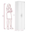 Ver imagem 3 de Armário Multiuso Escritório Davi 2 Portas 4 Prateleiras MDP Branco Móveis Lopas