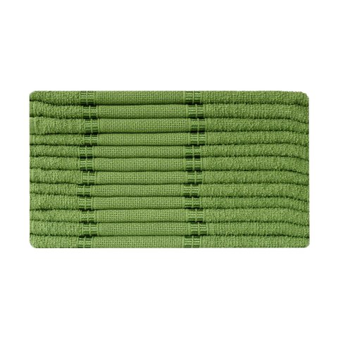 Kit 12 Toalhas Lavabo Rekint Perfeito Estilo Verde Musgo