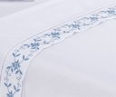 Ver imagem 3 de Jogo lençol Veneza quarto casal Padrão bordado 4 peças 2fronha: Branco com Azul