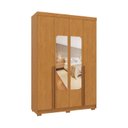 Ver mais imagens de Guarda-Roupa Solteiro Torino com Espelho 4 Portas 2 Gavetas 100% MDF Marrom/Cerejeira