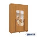 Ver imagem 3 de Guarda-Roupa Solteiro Torino com Espelho 4 Portas 2 Gavetas 100% MDF Marrom/Cerejeira