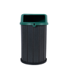 Lixeira Madeira Plástica 100 Litros - 70 Cm:cinza/verde - 1