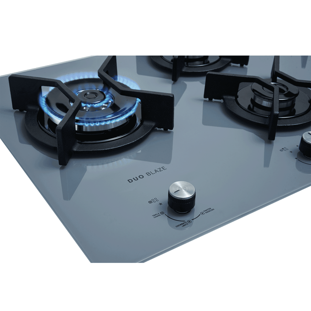 Cooktop a Gás Fischer 5 Bocas Tripla Chama Infinity Duo com Trempe de Ferro Fundido Mesa Vidro Bivol - 4