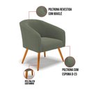 Ver imagem 3 de Poltrona Decorativa Pé Palito Castanho Stella Bouclê D03 Verde Pistache
