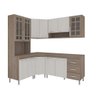 Cozinha Completa Fidelita Paris Modulada 5 Peças 340 Cm 12 Portas 3 Gavetas Com Tampo Nogal Salinas - 2
