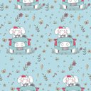 Ver imagem 3 de Papel de Parede Infantil - Elefante Dirigindo Arte Destaque 2 Metros