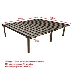 Kit Policarbonato Branco 4mm 7,00m X 6,00m - Perfis Naturais - 5