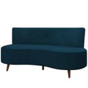 Ver imagem 1 de Sofá 2 Lugares para Sala Living 135cm Pés Palito Korah K04 Veludo Azul - Mpozenato