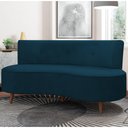 Ver imagem 2 de Sofá 2 Lugares para Sala Living 135cm Pés Palito Korah K04 Veludo Azul - Mpozenato