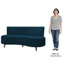 Ver imagem 5 de Sofá 2 Lugares para Sala Living 135cm Pés Palito Korah K04 Veludo Azul - Mpozenato