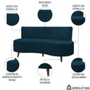 Ver imagem 3 de Sofá 2 Lugares para Sala Living 135cm Pés Palito Korah K04 Veludo Azul - Mpozenato