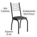 Ver imagem 4 de Kit 6 Cadeiras Aço Carbono Tubular Metálica Acabamento D-25 Luana Preto/grafiato