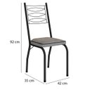 Ver imagem 5 de Kit 6 Cadeiras Aço Carbono Tubular Metálica Acabamento D-25 Luana Preto/grafiato