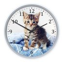 Ver imagem 2 de Relógio Parede Herweg Nacional 22 Cm Gatinho 660125 Branco - Branco