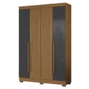 Ver imagem 1 de Guarda Roupa Solteiro 2030240 4 Portas 154 Cm Atacama Grafite Armoveis