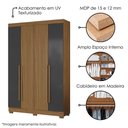 Ver imagem 4 de Guarda Roupa Solteiro 2030240 4 Portas 154 Cm Atacama Grafite Armoveis