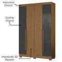 Ver mais imagens de Guarda Roupa Solteiro 2030240 4 Portas 154 Cm Atacama Grafite Armoveis