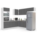 Ver imagem 3 de Cozinha Completa Modulada 8 Peças com Rodapé Pérola Yescasa Cinza/Branco