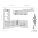 Ver imagem 5 de Cozinha Completa Modulada 8 Peças com Rodapé Pérola Yescasa Cinza/Branco