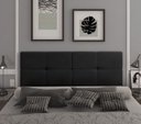 Ver imagem 3 de Cabeceira para Parede Suspensa Bruna Casal Fixa de Parede 1,60cm X 55cm Preto Courino