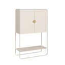 Ver imagem 1 de Balcão Bar 2 Portas 90cm Orgânico Pé Metal Luna Off White 28069