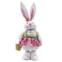 Ver imagem 1 de Decoração Coelha De Páscoa Enfeite Vestido Florido 49cm