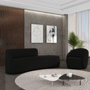 Ver imagem 2 de Sofá 4 Lugares Orgânico 220cm Morgan e Poltrona Lua Suede Preto D03 - D’Rossi