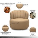 Ver imagem 5 de Conjunto Sala de Estar Decorativo Mariele Poltrona Base Giratória em Aço com Puff Couro Nude G88 - G