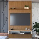 Ver imagem 2 de Painel para Tv até 60 Polegadas Apolo Ripado 1 Porta 140 Cm Nature/off White - Panorama Móveis