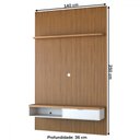 Ver imagem 4 de Painel para Tv até 60 Polegadas Apolo Ripado 1 Porta 140 Cm Nature/off White - Panorama Móveis