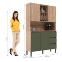 Ver imagem 2 de Armário de Cozinha 4 Portas 3 Gavetas Ac4430 Carvalho Oak Arbo Decibal Carvalho Oak Arbo