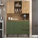 Ver imagem 1 de Armário de Cozinha 4 Portas 3 Gavetas Ac4430 Carvalho Oak Arbo Decibal Carvalho Oak Arbo