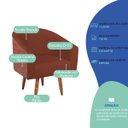 Ver imagem 4 de Kit 2 Poltronas Jade Decorativa Moderna Sala de Estar Quarto Escritório Conforto Corano Nozes e Bouc