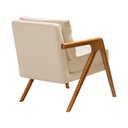 Ver imagem 4 de Kit 2 Poltronas Decorativas Mona Onix Madeira Maciça Linho Bege