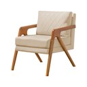 Ver imagem 3 de Kit 2 Poltronas Decorativas Mona Onix Madeira Maciça Linho Bege