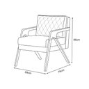 Ver imagem 5 de Kit 2 Poltronas Decorativas Mona Onix Madeira Maciça Linho Bege