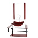 Ver imagem 2 de GABINETE DE VIDRO PARA BANHEIRO 60CM AP CUBA QUADRADA VERMELHO CEREJA