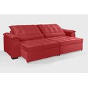 Ver imagem 3 de Sofá Retrátil e Reclinável Renew 2.30m Estilo Estofados - França Velusoft Cor "vermelho"