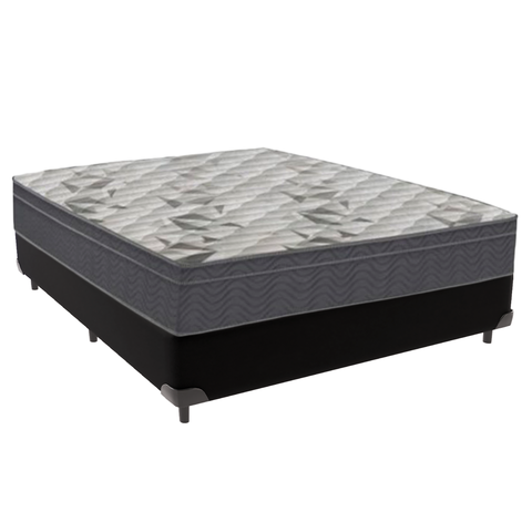 Cama Box Casal Preto e Colchão Airtech 100 D33 Ortobom