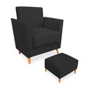 Ver imagem 1 de Poltrona de Amamentação com Puff Flavia Suede Preto - Pallazio
