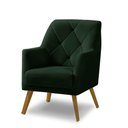 Ver imagem 1 de Poltrona Decorativa Bordada Magali Veludo Verde Folha Lansofbr