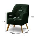 Ver imagem 2 de Poltrona Decorativa Bordada Magali Veludo Verde Folha Lansofbr