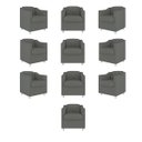 Ver imagem 1 de Kit 10 Poltronas Decorativa Tilla Consultório Recepção Suede Cor:Cinza